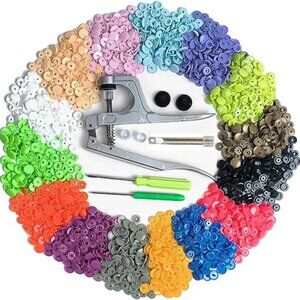 Snaps Fasteners Starter Kit - 360 Sets of T5 KAM Snaps, 15 Colors